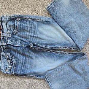 Mens Rock Revival Ecton Slim Boot Jeans size 33R (32 Inseam)